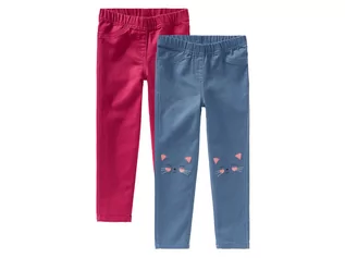 Spodnie i spodenki dla dziewczynek - lupilu Tregginsy dziewczęce, 2 pary (98/104, Czerwony/ niebieski) - grafika 1