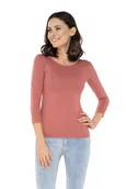 Bluzki damskie - Bluzka damska z rękawem 3/4 MANATI różowa  XXL - miniaturka - grafika 1