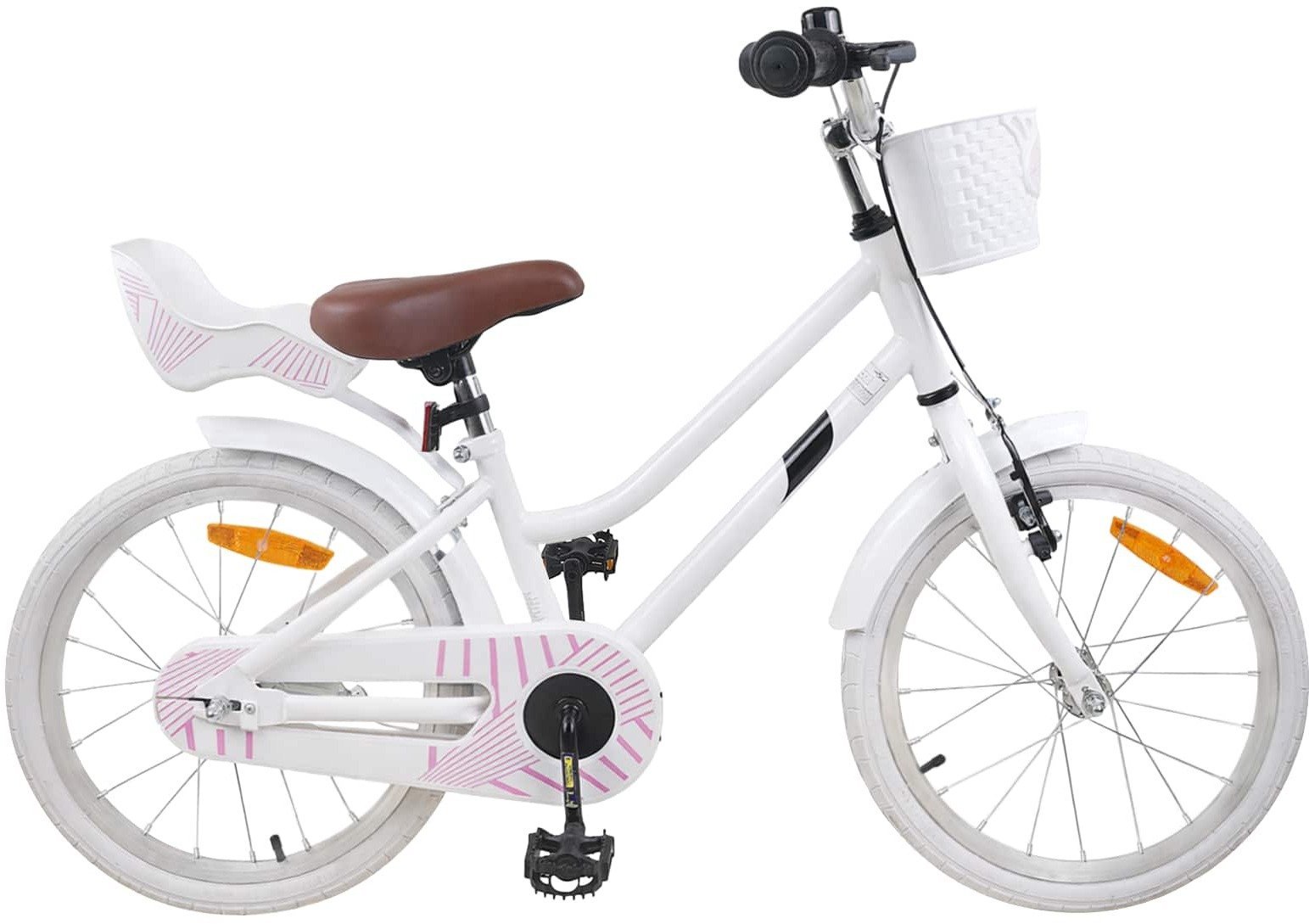 vidaXL vidaXL Rower Dziecięcy 18 Cali dla dzieci w wieku 5-7 lat Biały