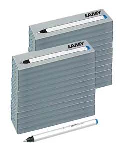 LAMY T11 Wkład do długopisu kulkowego, zestaw 24 szt. z dużym zapasem atramentu i końcówką do pisania ze stali nierdzewnej w kolorze niebieskim (zmywalnym) do długopisu kulkowego model 311 Lamy - Wkłady do długopisów - miniaturka - grafika 1