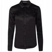 Koszule damskie - Guess koszula damska długi rękaw logo czarny LS CATE SHIRT rozmiar S - miniaturka - grafika 1