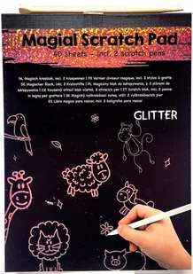 Magiczna brokatowa zdrapywanka. 40 arkuszy - Zabawki kreatywne - miniaturka - grafika 1