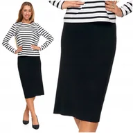 Spódnice - Ołówkowa SPÓDNICA Damska Spódniczka Midi Prążkowana Elegancka MORAJ M - miniaturka - grafika 1