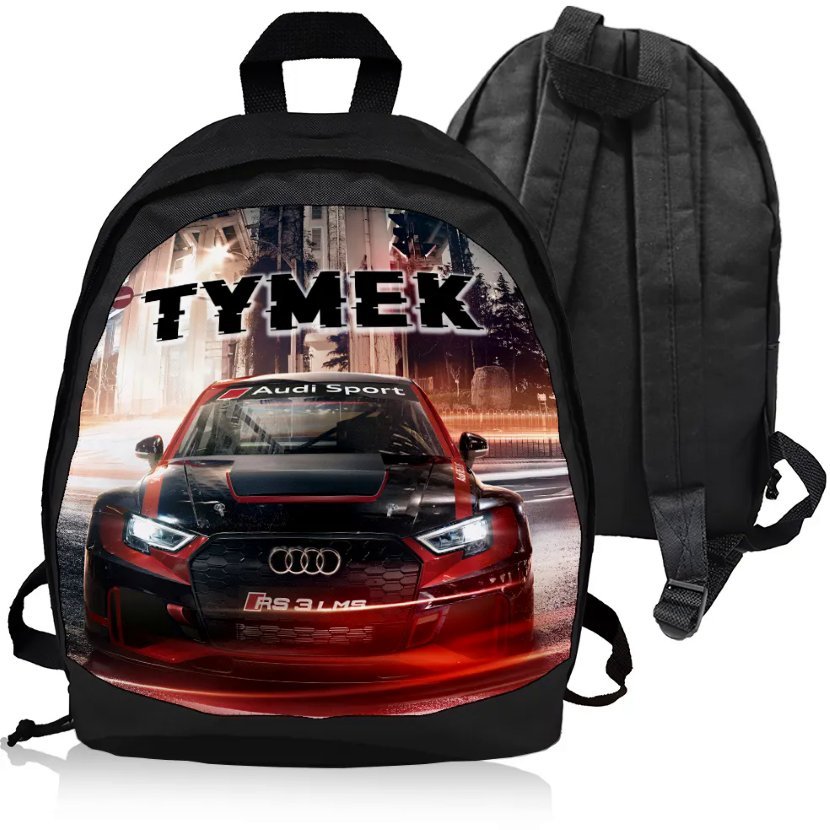 Plecak Personalizowany AUDI RS z nadrukiem IMIENIA - Idealny na Prezent!