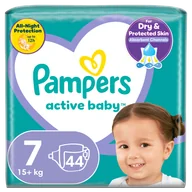 Pieluchy - Pampers Active Baby pieluchy rozmiar 7 powyżej 15 kg 44 sztuki - miniaturka - grafika 1