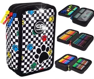 Piórniki - PIÓRNIK TRZYKOMOROWY SZKOLNY Z WYPOSAŻENIEM SZACHOWNICA KRATKA CP JUMPER 3 - miniaturka - grafika 1