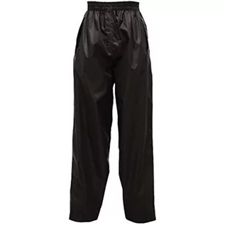Spodnie i spodenki dla dziewczynek - Regatta Spodnie dziecięce Professional Kids Pro Stormbreak wodoodporne Overtrousers z odblaskowymi detalami, czarny - grafika 1