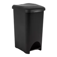 Kosze na śmieci - Czarny plastikowy kosz na śmieci na pedał 40 l – Addis - miniaturka - grafika 1
