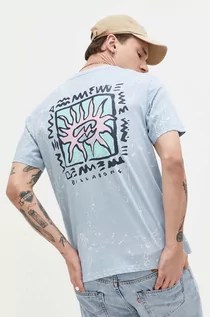 Koszulki męskie - Billabong t-shirt bawełniany kolor niebieski wzorzysty - grafika 1