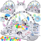 Krzesełka do karmienia - Duża Mata edukacyjna dla niemowląt 4w1 + 20 kolorowych piłek ZA4647 - miniaturka - grafika 1