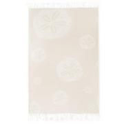 Ręczniki - Ręcznik-fouta plażowy 100x160 Flores beżowy kwiaty bawełniany frędzle plaża 2 Zwoltex - miniaturka - grafika 1