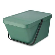 Kosze na śmieci - Kosz na śmieci do segregacji BRABANTIA Sort & Go Stackable 277740 łatwy dostęp, przenośny, plastik 20L Zielony - miniaturka - grafika 1