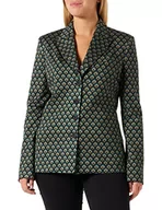 Kurtki damskie - PINKO Damska kurtka Enriqueta Jacqua Jersey Blazer, Nob_czarno-naftowo-beżowa, 36 - miniaturka - grafika 1
