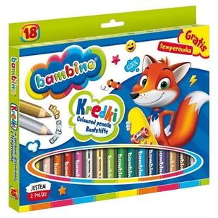 Bambino Kredki Ołówkowe Szkolne 18 Kolorów + Temperówka - Szkolne artykuły papiernicze - miniaturka - grafika 1