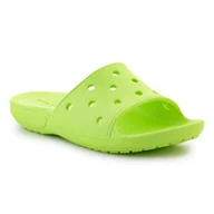 Buty dla dziewczynek - Klapki Crocs Classic Slide K 206396-3UH zielone - miniaturka - grafika 1