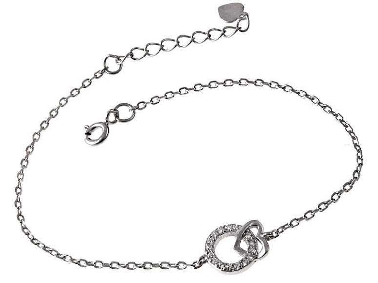 BRANSOLETA CELEBRYTKA KÓŁKO SERCE b0542 - 1,7g.