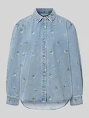 Bluzki damskie - Bluzka jeansowa o kroju relaxed fit z czystej bawełny Model 'VERA' - miniaturka - grafika 1