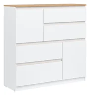 Komody - Komoda Remi Rm06 108X105X35 Cm Biała / Dąb Evoke - miniaturka - grafika 1