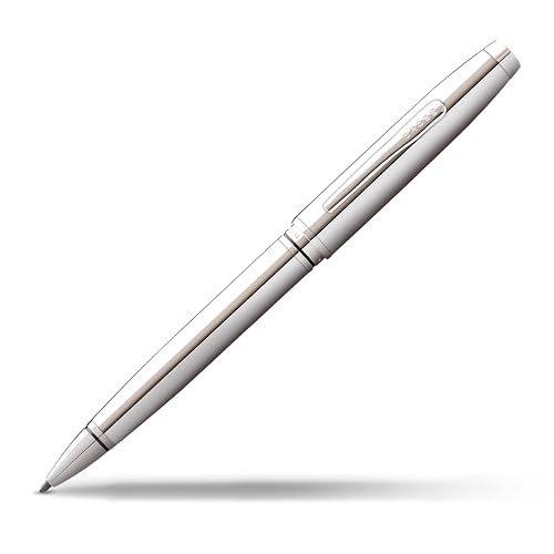 CROSS Coventry AT0662-7 metalowy długopis do wielokrotnego napełniania z charakterystyczną stożkową górą, średni punkt, zawiera pudełko prezentowe premium i czarny wkład, 1 opakowanie, polerowany chrom