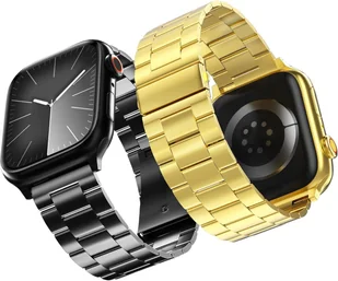 Pasek do Apple Watch Stal Regulowany 42-49 mm Czarny Złoty 2 szt - Akcesoria do zegarków - miniaturka - grafika 1