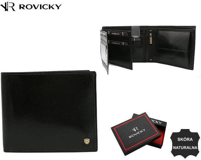 Elegancki, Skórzany Portfel Męski Bez Zapięcia Zewnętrznego