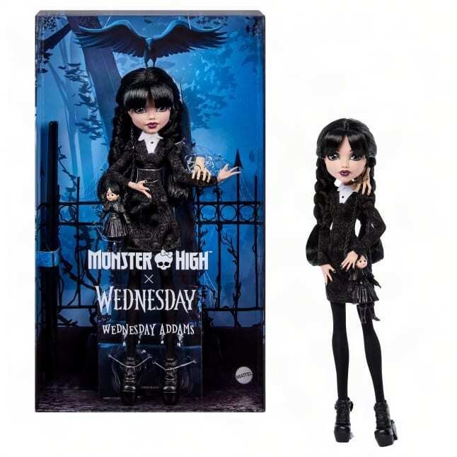Mattel Monster High x Wednesday Addams Czarna sukienka JNJ91