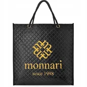 Torby i wózki na zakupy - Torba Na Zakupy Czarna Monnari Duża Pojemna A4 Shopper Torebka Czarna Ramię - miniaturka - grafika 1