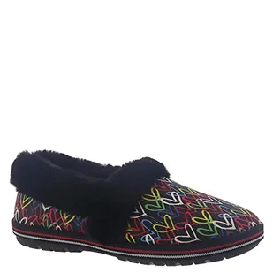Skechers Damskie kapcie Too Cozy Lodge Love, Czarny zamsz z mikrofibry, 39.5 EU - Kapcie damskie - miniaturka - grafika 1