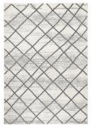 Dywany - Zala Living Stylowy welurowy dywan rhombe kremowy szary 102552-70x140 - miniaturka - grafika 1