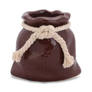 Świecznik ceramiczny Mini-Sakwa w kolorze brązowym - Świeczniki - miniaturka - grafika 1