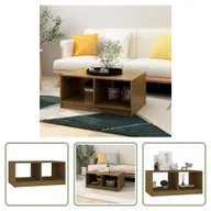 Ławy i stoliki kawowe - The Living Store Stolik kawowy miodowy brąz 75x50x33,5 cm lite drewno sosnowe - miniaturka - grafika 1