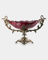 Dekoracje i nakrycia stołu na imprezę - Porcelanowa Patera z Łabędziami Czerwona - miniaturka - grafika 1