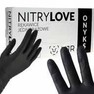 Rękawiczki jednorazowe - RĘKAWICZKI NITRYLOWE CZARNE ONYKS 100SZT. ROZM. M - miniaturka - grafika 1