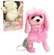 Zabawki interaktywne dla dzieci - Interaktywny Pies Na Smyczy Chodzi Szczeka Merda Ogonem Pudel - miniaturka - grafika 1