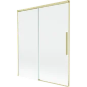 Parawany nawannowe - Mexen Rox parawan nawannowy 2-skrzydłowy rozsuwany 140 x 150 cm, transparent, złoty szczotkowany - 8C9-140-001-55-00 - miniaturka - grafika 1