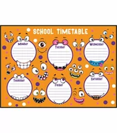 Szkolne artykuły papiernicze - Plan lekcji wesołe buźki, nowy rok szkolny, rozmiar 50x70 cm - miniaturka - grafika 1