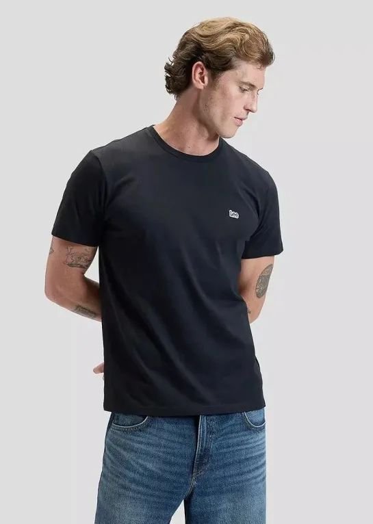 T-shirt męskie lee 112376604 czarny