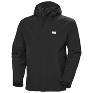 Kurtki męskie - Męska Kurtka HELLY HANSEN PORTLAND RAIN JACKET 20179_990 – Czarny - miniaturka - grafika 1