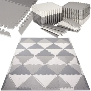 Springos Mata piankowa trójkąty 186x186 cm szare puzzle dla dzieci, do ćwiczeń pianka EVA FM0023 - Maty piankowe - miniaturka - grafika 2