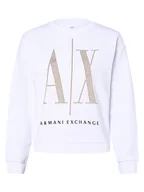 Bluzy damskie - Armani Exchange - Damska bluza nierozpinana, biały - miniaturka - grafika 1