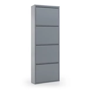 Szara metalowa szafka na buty z 4 przegrodami Kave Home Rox - Szafki na buty - miniaturka - grafika 1