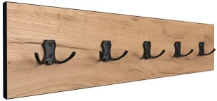 Drewniany wieszak ścienny loft dąb craft + czarny S9-R74 - Wieszaki i stojaki - miniaturka - grafika 1