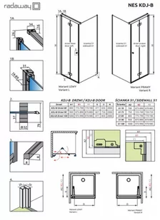 Radaway Nes KDJ B 80x100 lewa 10025080-01-01L/10039100-01-01 - Kabiny prysznicowe - miniaturka - grafika 1