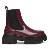 Botki damskie - Sztyblety Tommy Hilfiger Shiny FW0FW09042 Brązowy - miniaturka - grafika 1