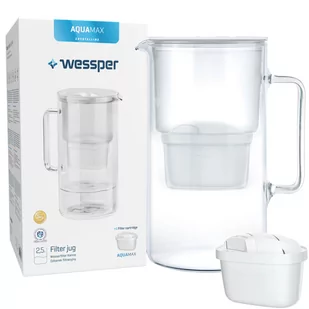 Wessper AquaMax Crystalline 2,5L Biały szklany dzbanek filtrujący z 6 wkładami - Dzbanki filtrujące - miniaturka - grafika 2