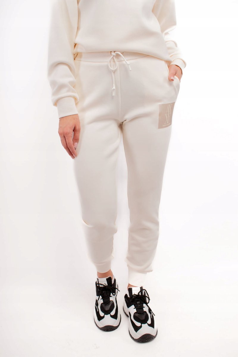 Spodnie damskie Armani Exchange 6DYP79 YJEGZ kremowy - XL