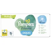 Chusteczki nawilżane - Pampers Harmonie Aqua Chusteczki nawilżane, 9x48szt. - miniaturka - grafika 1