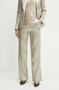 Patrizia Pepe spodnie damskie kolor złoty proste high waist 2P1646 A502 - Spodnie damskie - miniaturka - grafika 1
