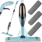 Miotły, szufle, mopy - Mop Verk Mop płaski ze spryskiwaczem obrotowy solidny spray 3x nakładki mikrofibra Mop płaski ze spryskiwaczem obrotowy solidny spray 3x nakładki mikrofibra - miniaturka - grafika 1