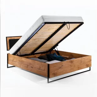 Łóżko LOFT NEW ELEGANCE drewniane : Rozmiar materaca - 160x200, Pojemnik - Z pojemnikiem - Łóżka - miniaturka - grafika 1